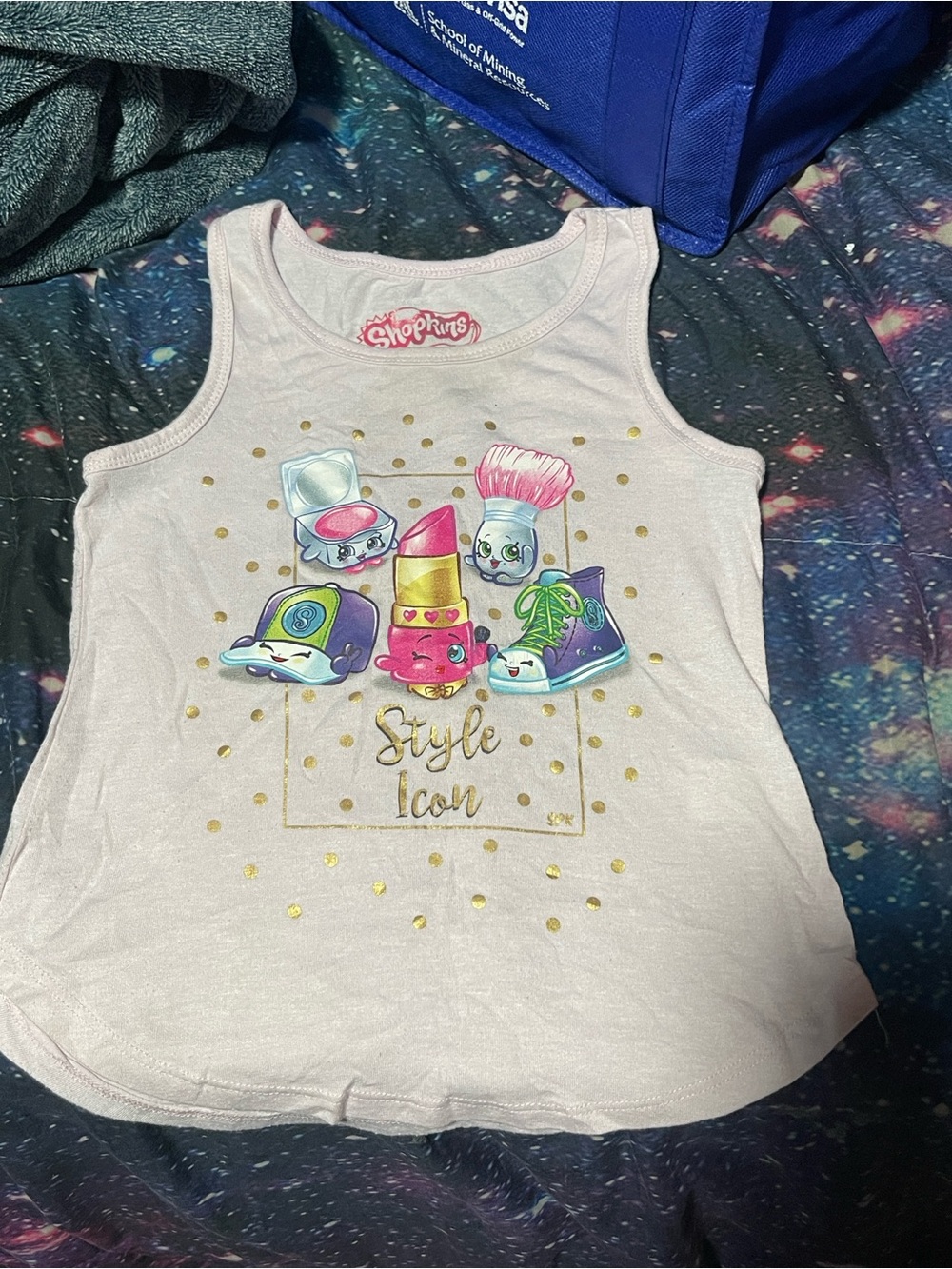 Shopkins Girls Pink "Style Icon" Graphic Tank Top - Size XS (4/5)